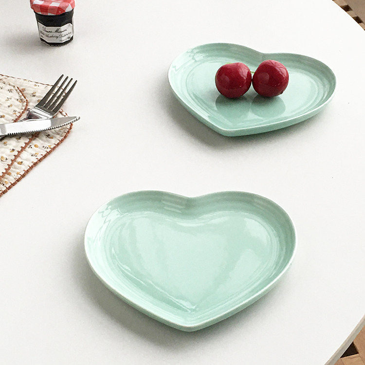 Annie Garden  外贸订单  韩式高颜值爱心陶瓷餐具碟下午茶点心盘,餐饮具,盘,淘宝优惠券,粉丝福利购,淘宝优惠卷