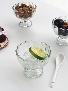 Annie 复古贝壳冰激凌碗无铝玻璃甜品冰淇淋高脚玻璃杯 Garden