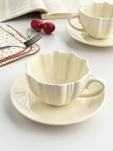 韩国ins花瓣陶瓷咖啡杯碟高端设计小众杯 外贸订单 Annie Garden