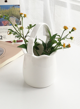 Annie Garden  外贸出口 法式田园风ins花蓝陶瓷摆件笔筒刀叉收纳