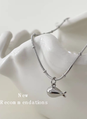 【新品推荐】小胖鱼不掉色钛钢项链2026年新款小众设计女简约吊坠