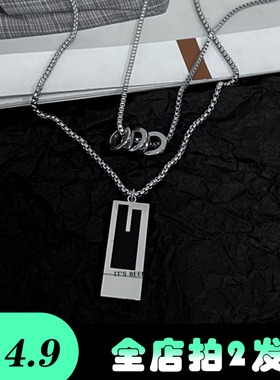 22年新款长条圆环项链配饰女