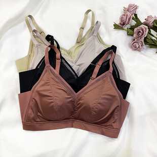 新款 细带美背无钢圈聚拢内衣女调整养护三排扣文胸上托手掌杯胸罩