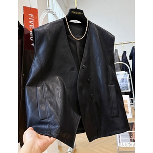皮马甲设计感外穿洋气坎肩马夹独特百搭女 高级感无袖 2025秋季 新款