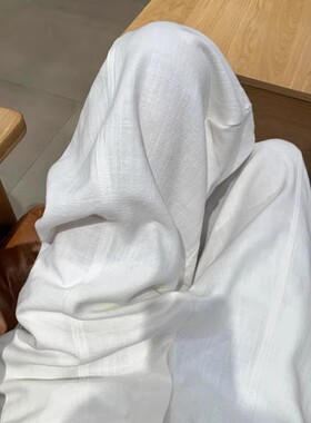 今年流行爆款2026春新款梨形身材高腰宽松直筒弯刀阔腿休闲裤薄款