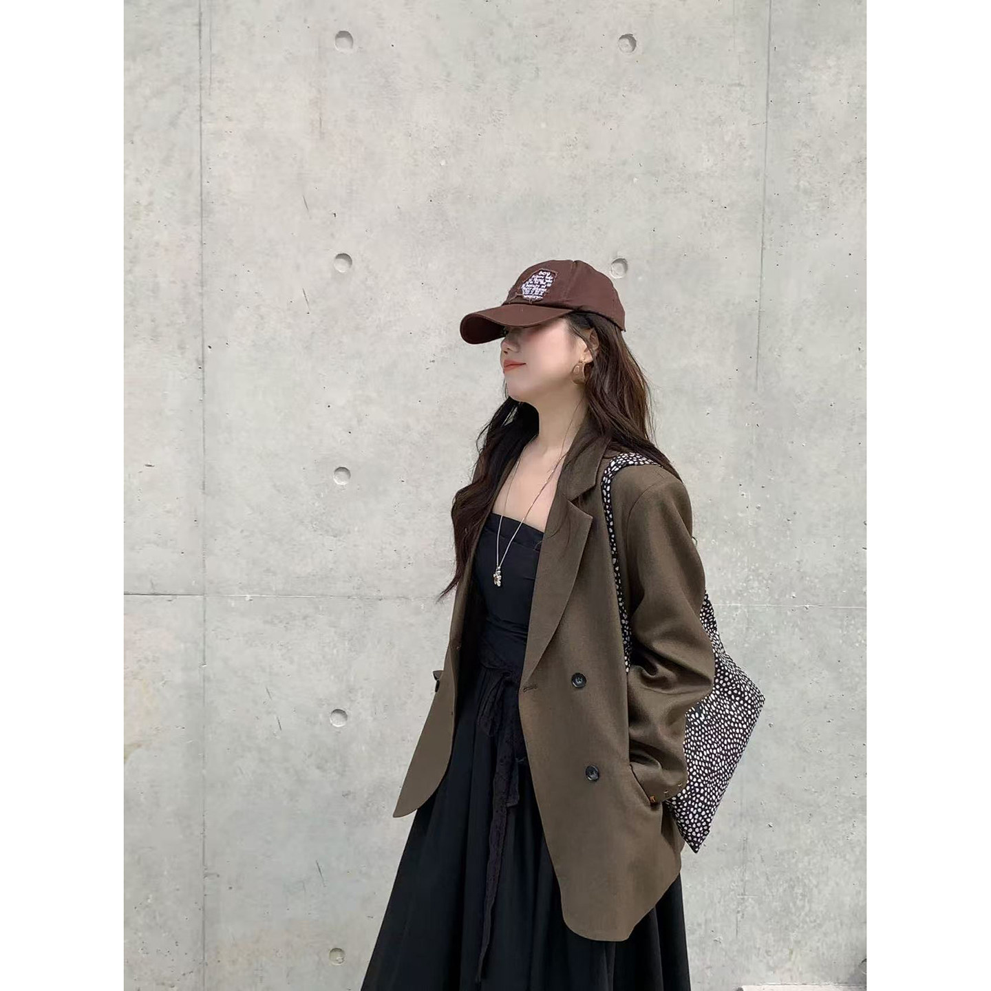 米米子微胖大码胖mm 中古风休闲翻领纽扣咖棕色长袖西装外套女春,女装/女士精品,西装,淘宝优惠券,粉丝福利购,淘宝优惠卷