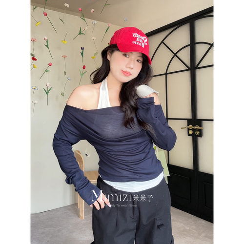 米米子微胖大码胖mm“舒适焦点”通勤风时尚清新真两件针织上衣风