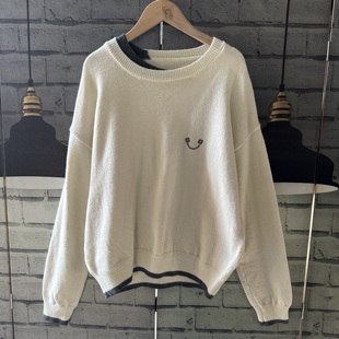 牌子的宽松大码女装软糯针织长袖春秋款套头打底单穿毛衣女B334