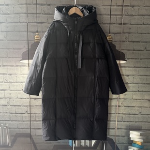牌子的捡漏好货宽松连帽不可脱卸加厚长款羽绒大衣280g绒