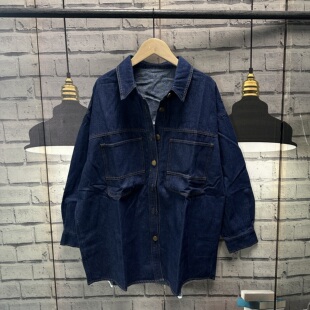 式 衬衫 牛仔外套女C642 女装 原单好货加厚牛仔宽松大码