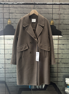 冬季新款 淑女中款宽松大码偏厚双面呢大衣外套女D704
