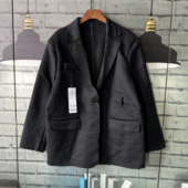 毛呢大衣外套毛边西装 肩宽44胸围110衣长72袖 长59换季 领D351