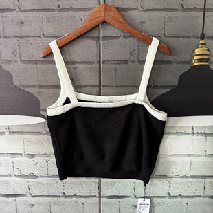 胸围80-104衣长41 吊带裹胸针织吊带上衣小个子女装