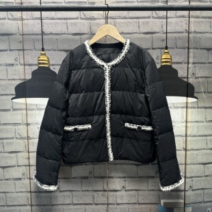 小香风羽 外套女C642 绒服外套女偏厚小香风短款