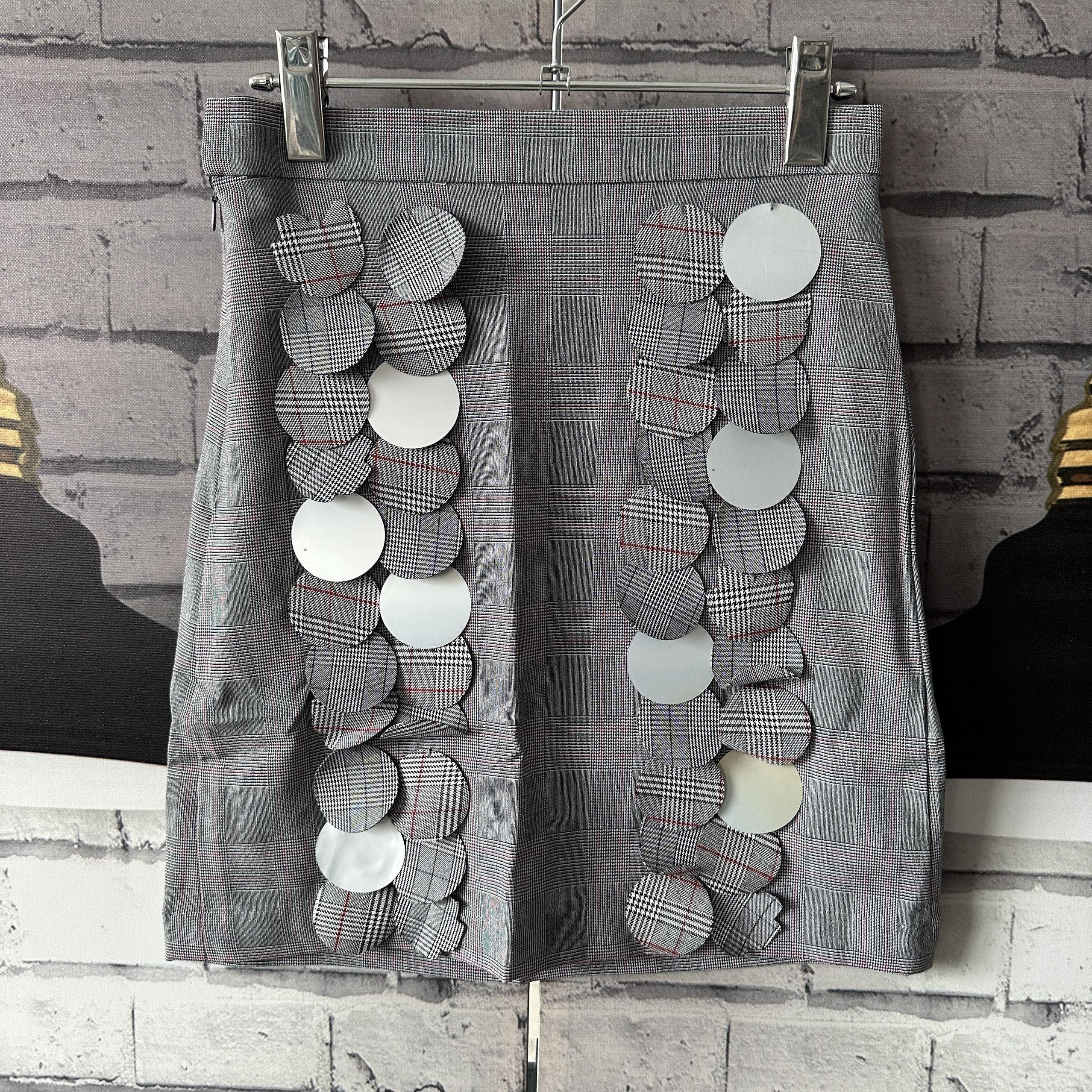 腰围68臀围80裤长47 格子有内衬小个子女装半裙女个性D321