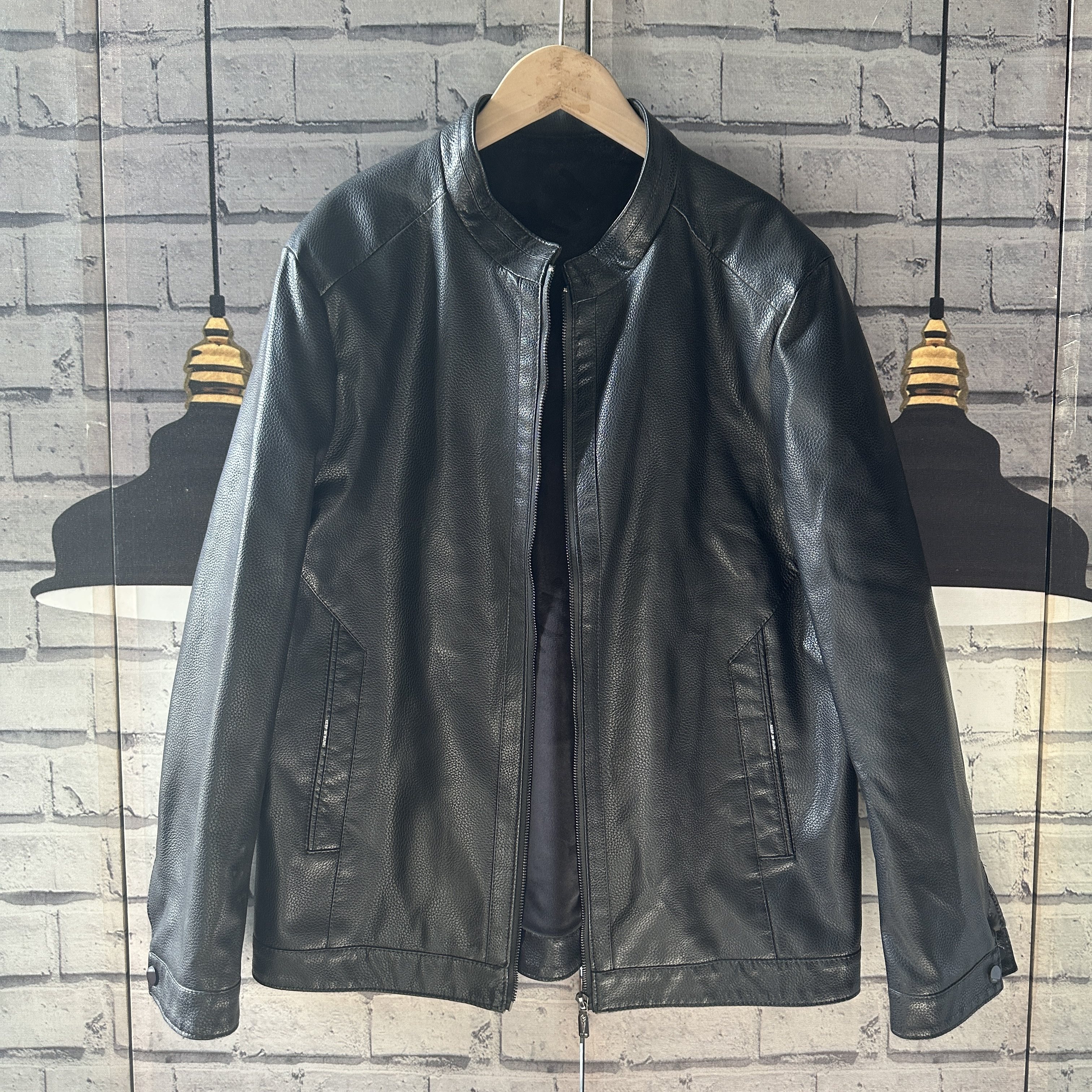 男装翻领皮衣立领外套加绒内里柚子夹棉夹克外套男装上衣,男装,皮衣,淘宝优惠券,粉丝福利购,淘宝优惠卷