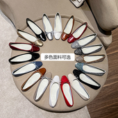 新款 平底鞋 女单鞋 2025春季 小香风方头浅口蝴蝶结休闲风芭蕾鞋 工作