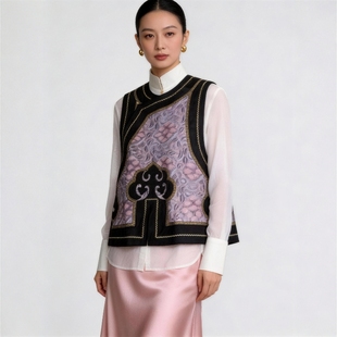 华韵风华·真丝宋锦桑蚕丝提花重工刺绣新中式国风女上衣高级感