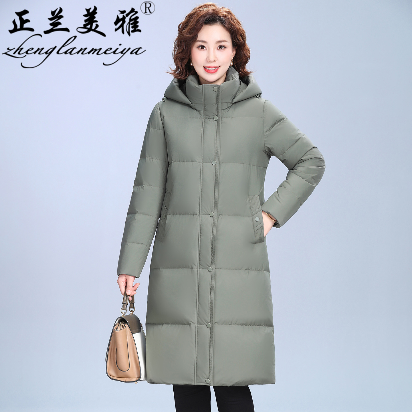 大码妈妈冬装羽绒服保暖鸭绒外套