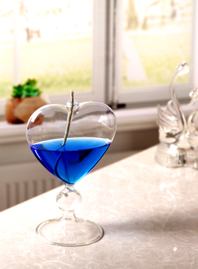 创意手工耐热爱心玻璃烛台欧式爱心玻璃烛台居家装饰摆件送灯芯