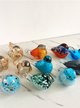 微瑕疵手工玻璃装饰小鸟摆件工艺品家居可爱桌面装饰品