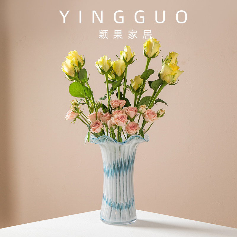 中古水滴口琉璃花瓶玻璃鲜花家居摆件水培容器礼物装饰品工艺品,家居饰品,花瓶,淘宝优惠券,粉丝福利购,淘宝优惠卷