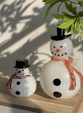 玻璃摆件北欧家居雪人摆件