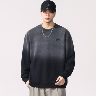 宸轩大码男装卫衣加肥加大胖子宽松休闲肥佬秋冬纯棉渐变长袖上衣