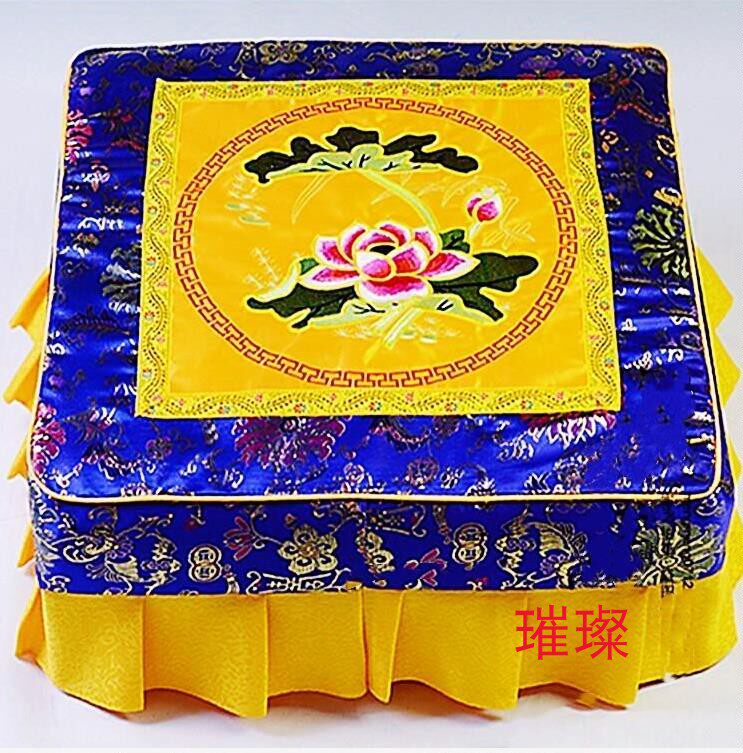 九品莲花拜垫套   佛用品莲花拜垫套布   套罩   方形跪垫套子