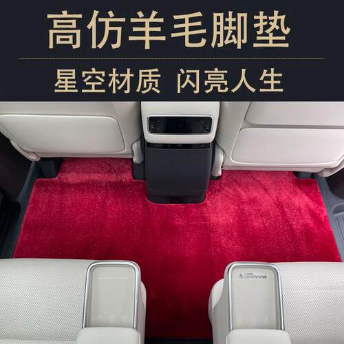 适用于沃尔沃EM90  岚图梦想家 小鹏X9 商务车仿羊毛脚垫星空地毯