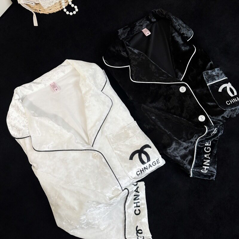 Yase【丝绒奈韵】秋冬新款金钻绒睡衣女高级感轻奢风气质长袖长裤