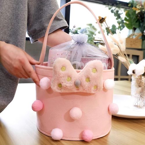 伴手礼手提袋毛毡卡通抱抱桶