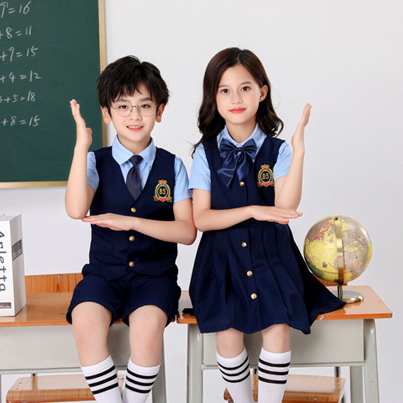 儿童校服英伦风班服2022新款学院风马甲衬衫套装小学幼儿毕业服潮