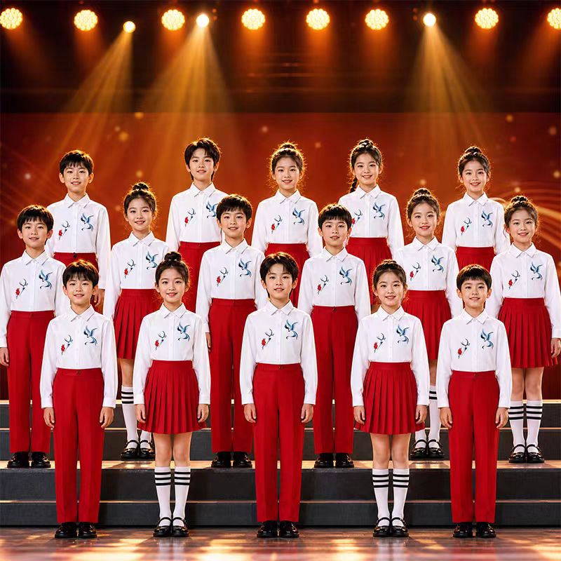 十一小学生合唱朗诵演出服中国风国学服汉服男女表演服儿童班服秋