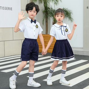 幼儿园园服夏装 毕业照服装 小学生班服夏季 英伦学院风儿童校服套装