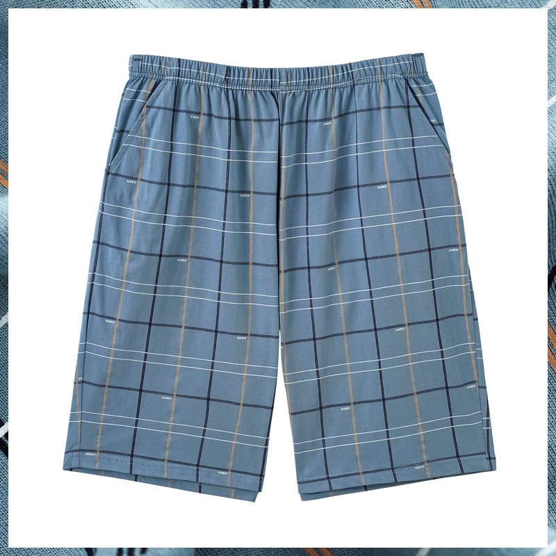 [只卖100纯棉]睡裤男士家居裤夏天全棉宽松短裤外穿裤子加大码4XL