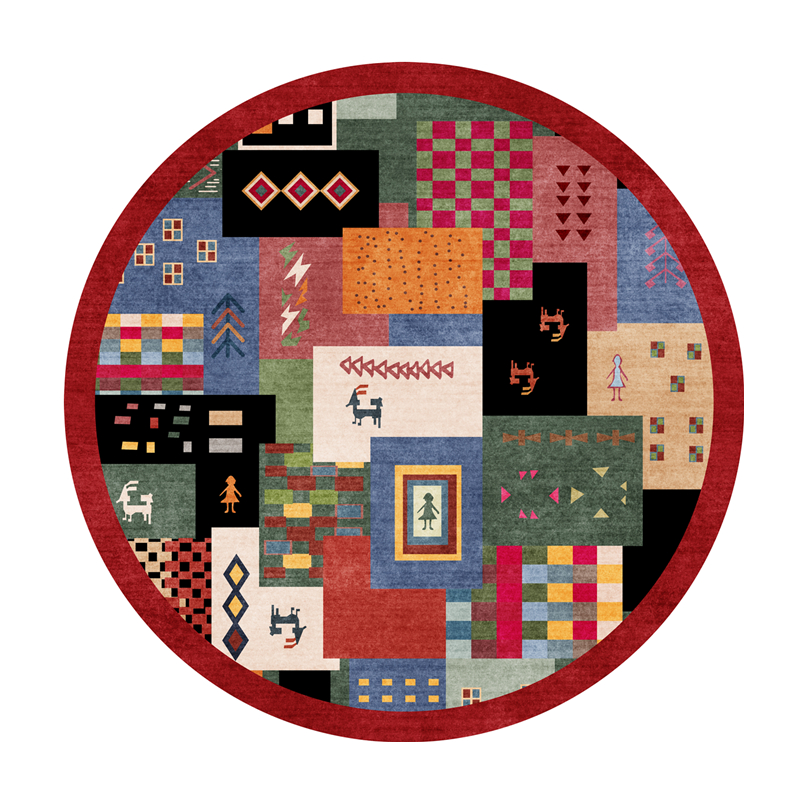 圆形地毯多巴胺风格漂亮防滑耐用