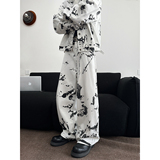 现货+秋款美式痞帅扎染牛仔套装潮流脏脏裤W838/P85+CK396/P65，男装休闲套装，电商B350