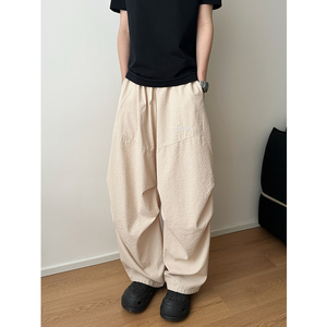 现货+条纹泡泡面料刺绣小标 弯刀裤休闲裤 CK628/P55 限78图片