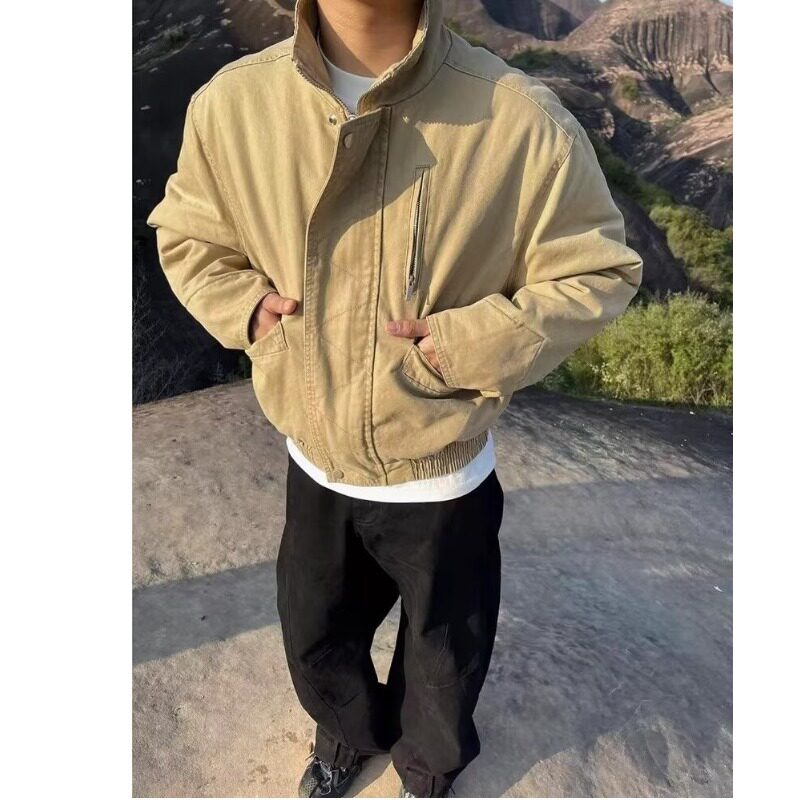 网图+美式复古水洗帆布工装夹克外套W1098/P95,男装夹克,电商B350