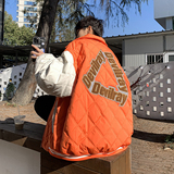 冬装服外套美式撞色潮流毛巾绣绗线菱形格衣W310/P128限158，男装棉衣，电商B350