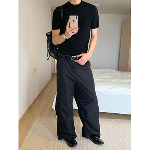 自家图+老钱风 cleanfit百搭纯色伞兵裤休闲裤 CK725/P55图片