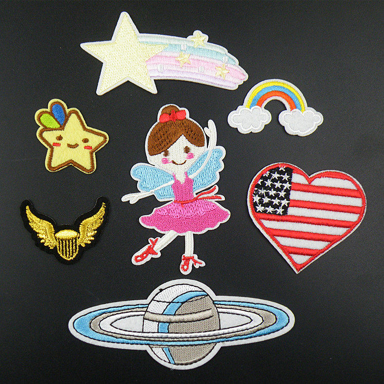布贴补丁百搭刺绣牛仔小号卡通动漫星球儿童补丁贴布贴时尚带背胶