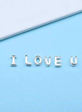 s925纯银字母镂空横穿隔珠手链