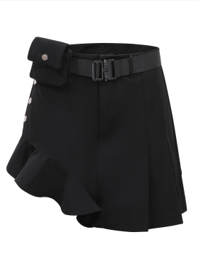 UPGREATED 腰带扣腰包机能褶皱短裙工装半身裙裤