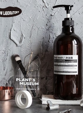 ins北欧风1000毫升大容量酒店高档塑料瓶洗手液乳液按压式空瓶