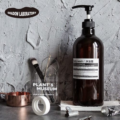 0洗手液塑料ins北欧风按压棕瓶