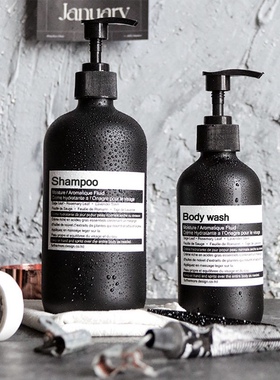 ins北欧风洗手液按压瓶酒店浴室洗发水沐浴露护发素分装瓶替换