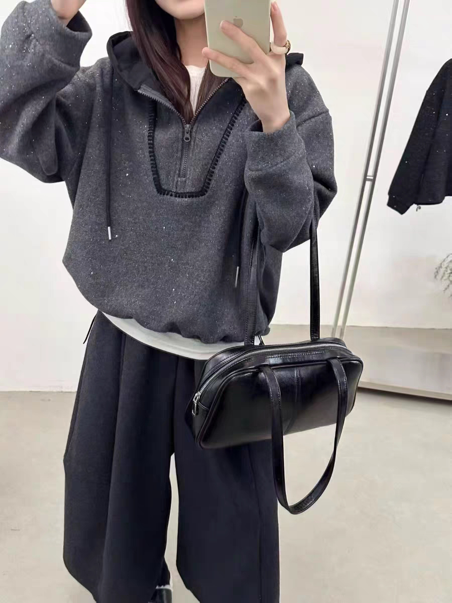 2025冬季新款韩版时尚百搭大码女装拉链短款上衣