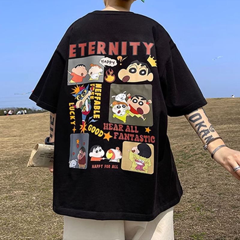 美式卡通印花短袖T恤男大码半袖